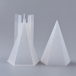 2pcs bricolage pentagonal bougie d'aromathérapie moules en silicone et en plastique, pour faire des bougies, blanc, 91x88x134mm, diamètre intérieur: 80x76 mm, 82x85x124mm, diamètre intérieur: 80x73 mm, 2 pièces / kit