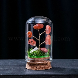 Украшения из натурального сердолика, миниатюрные растения, террариум со стеклянным Стеклянный Колпаком и пробковым основанием, дерево, 30x57 мм