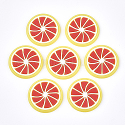 Cabochons de plástico pvc, limón, rojo, 25x2mm