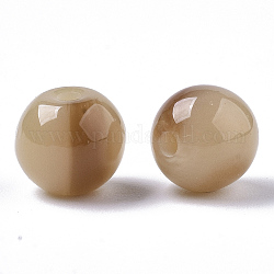 Perles en résine, pierre d'imitation, ronde, blé, 8mm, Trou: 1.6mm