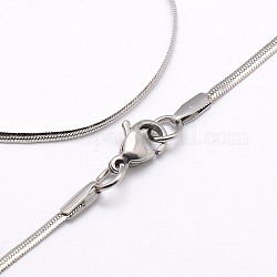 Collares de cadena de espiga de acero inoxidable 304 de moda para hombres, con broches de langosta, color acero inoxidable, 23.6 pulgada (59.9 cm), 2.2x0.5mm