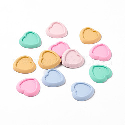 Cabochons di opaco resina, Vassoio cuore, colore misto, 27.5x28x4mm
