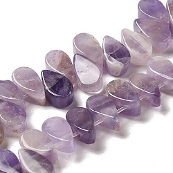 Chapelets de perles en améthyste naturelle, larme, top foré, 9~10x5~5.5x3.5~4mm, Trou: 0.7mm, Environ 40~48 pcs/chapelet, 7.09~7.28'' (18~18.5cm).
