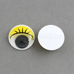 Colors Wiggle Googly Eyes Cabochons With Eyelash DIY Scrapbooking Crafts Toy Accessories, Yellow, 8x2.5mm