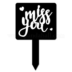 CREATCABIN Grave Marker Missing You Memorial Garden Stake Waterproof Acrylic Grave Stake Memorial Remembrance Plaque for Outdoors Yard Grave Cemetery Decoration 10 x 6inch
