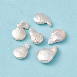 Perlas keshi naturales barrocas, calabaza, color de concha, 16.5~25.5x10.5~17x5~7.5mm, agujero: 0.8 mm