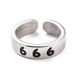 Anillos de número de ángel para mujer, 304 anillo de dedo de acero inoxidable esmaltado., num. 6, nosotros tamaño 6 3/4 (17.1 mm)