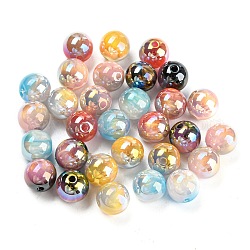 Abalorios de resina, imitación de concha y perla, redondo, color mezclado, 10mm, agujero: 2 mm