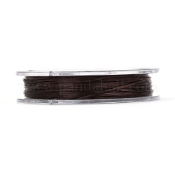 Strong Stretchy Beading Elastic Thread, Flat Elastic Crystal String, Coffee, 0.8mm, about 10.93 yards(10m)/roll