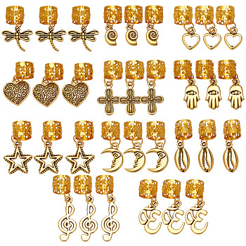CRASPIRE 33Pcs 11 Styles Alloy Snap Hair Clips Golden Silver Hairpins Punk Goth Barrettes with Pendant Heart Cross Dragonfly Mixed Patterns Hip Hop 90s Style Jewelry Hair Accessories Pins for Women OHAR-CP0001-14