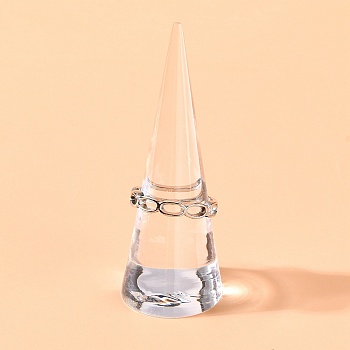 Affichages d'anneau en verre organique acrylique, cône, clair, 25.5x69mm