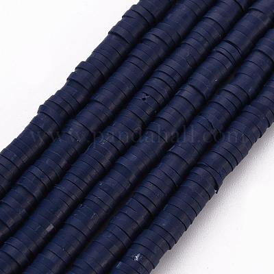 Flache runde handgemachte Polymer Clay Perle Spacer&nbsp;X-CLAY-R067-4.0mm-35-1