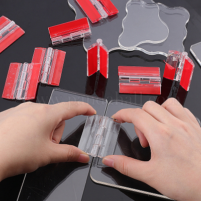 5 Pcs Acrylic Self-adhesive Hinge Small Hinges Crafts Transparent Plastic