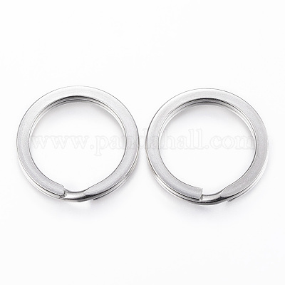 304 Stainless Steel Split Key Rings, Keychain Clasp Findings, Stainless  Steel Color, Inner Diameter: 24mm, 30x2.2~3mm