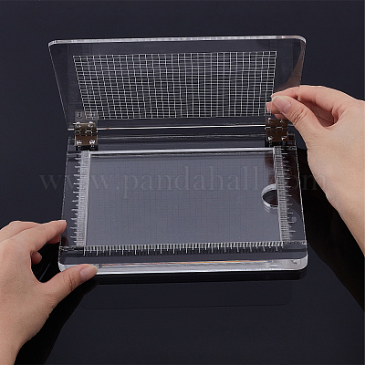 Beebeecraft Pandahall Elite Stamp Platform Tool 5.9x7.7 Acrylic Stamp  Block Positioning Stamping with Grid Lines for Accurate Craft Stamping Card