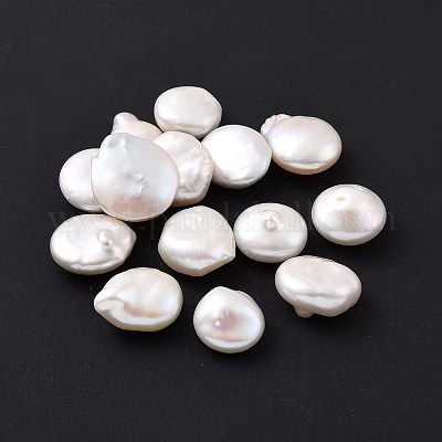 12-13mm Large Sized White Pink or Mauve Colored Keshi Pearl Strand