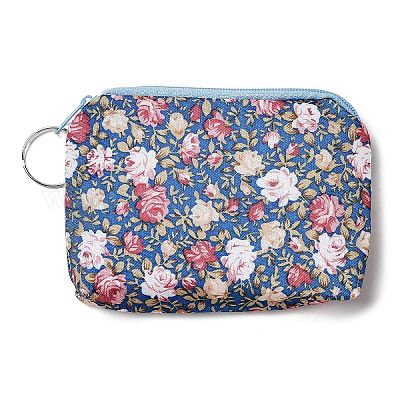 Wholesale Rose Flower Pattern Cotton Cloth Wallets Pandahall