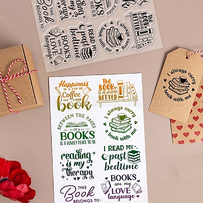 Wholesale CRASPIRE Book Clear Stamps for Card Making Decoration  Scrapbooking Reading Book Coffee Silicone Rubber Stamp for Library Cards  Photo Album Diary Gift Decor DIY Craft 
