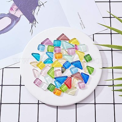 PH PandaHall 500g Assorted Colors Irregular Shape Pieces Mosaic Tiles Crystal Cabochons Large Piece for Home Decoration Crafts Supply DIY Handmade Project 