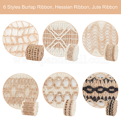5m Natural Jute Burlap Ribbon Hessian Lace Ribbons Vintage Rustic