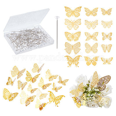 Negozio Chgcraft 60 pz 5 adesivi di carta da parete con specchi a farfalla  cava 3d per fare gioielli - Pandahall Selected