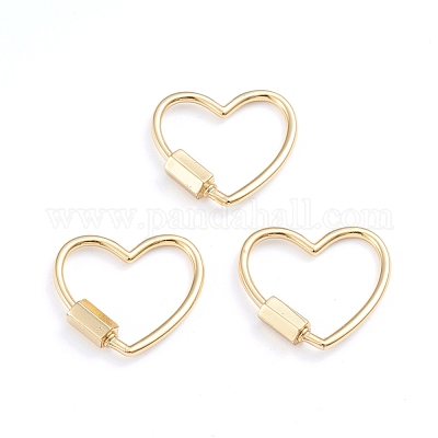 18K Gold Open Heart Carabiner Necklace