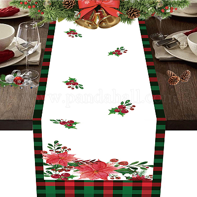 Chemin de table en coton et lin pour table à manger&nbsp;DJEW-WH0014-004-1