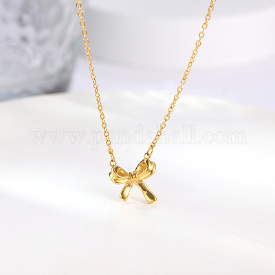 Collares colgantes con lazo de acero inoxidable 304 para mujer al - Technical View