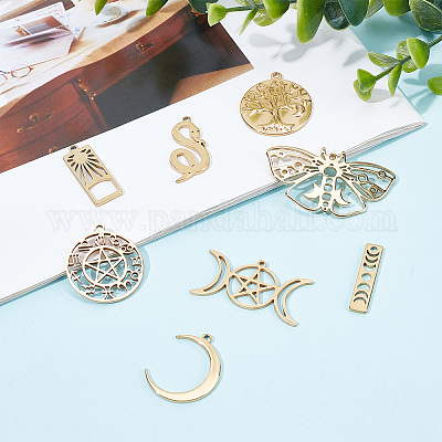  SUNNYCLUE 1 Box 16Pcs 8 Styles Real 14K Gold Plated