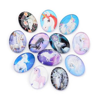 Cabochon in vetro flatback&nbsp;GGLA-S034-25x18-022-1