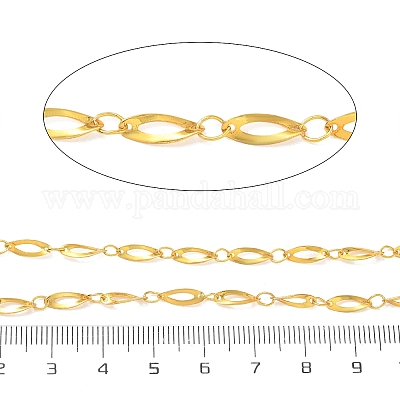 Catene a maglie ovali in ottone placcato cremagliera&nbsp;CHC-N009-05G-1