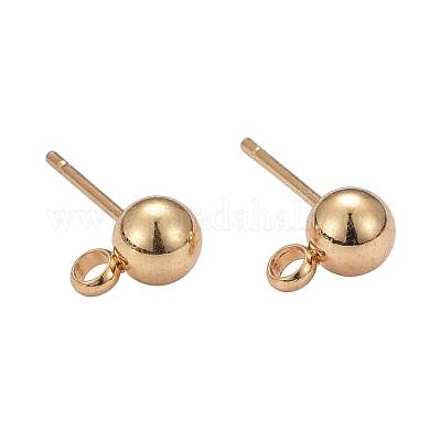 Orecchini A Sfera Da 4 Mm Con Anello Aperto - Acciaio Inossidabile 304L Dorato X20 - Perles & Co - Foto 12