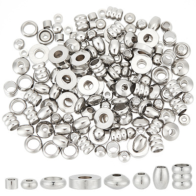 Wholesale UNICRAFTALE 8 Shapes Loose Beads 160pcs Spacer Beads Stainless  Steel Loose Beads Metal Spacer Beads Smooth Surface Beads for DIY Bracelet  Necklace Jewelry Making 