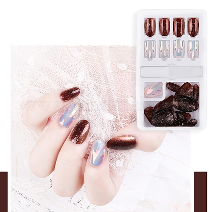 ネイルアートセット 30個のネイルチップ付き 1個のゼリーネイルグルーステッカー オレンジスティック1個 爪やすり1個 ネイルグルーときれいなスライス ミックスカラー 11 4x6 8cmの通販 Jp Pandahall Com