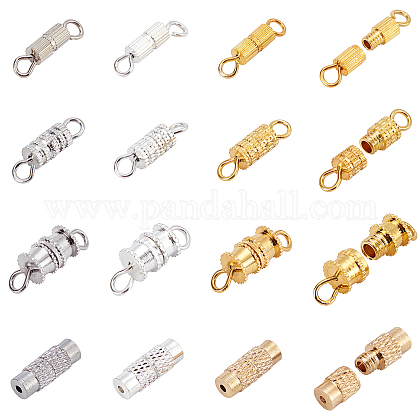 120 Sets 12 Style Brass Screw Clasps KK-PH0001-81-1