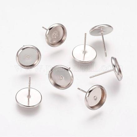 Brass Stud Earring Settings IFIN-Q006-P-NF-1