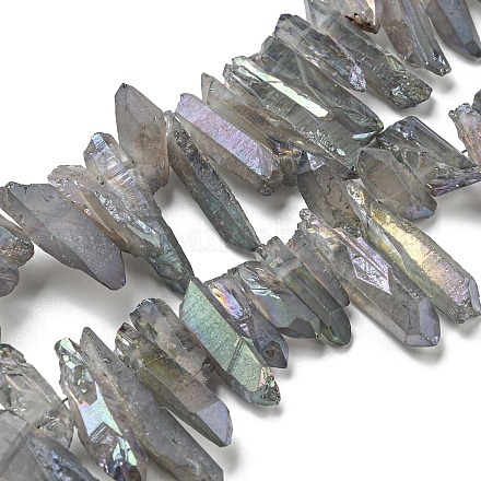 Chapelets de perles de cristal de quartz naturel électrolytique G-A142-03L-1