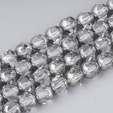 Chapelets de perles en verre électroplaqué X-EGLA-T019-02I-1