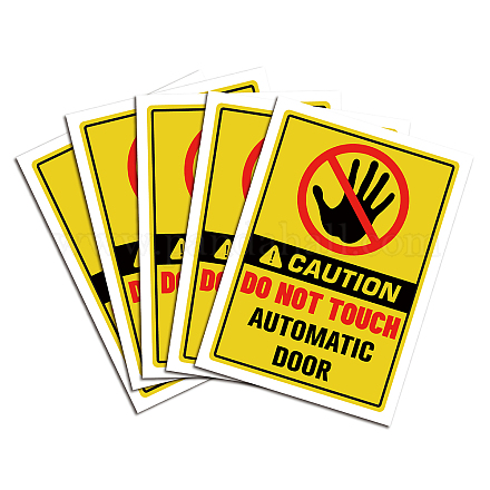 5pcs autocollants de panneau d'avertissement en pvc étanche DIY-WH0237-025-1