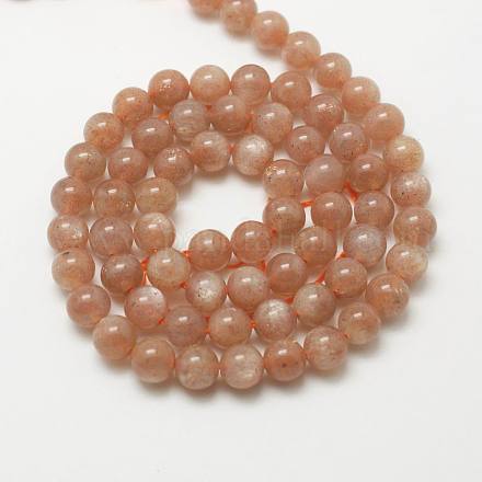 Natürlichen Edelstein sunstone runden Perle Stränge G-O017-6mm-16-1