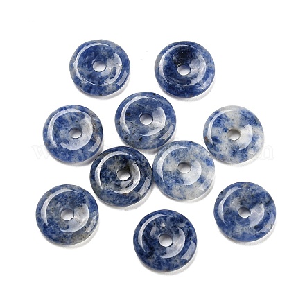 Pendenti con fibbia di sicurezza in porcellana di diaspro con macchie blu naturali G-B052-12-1