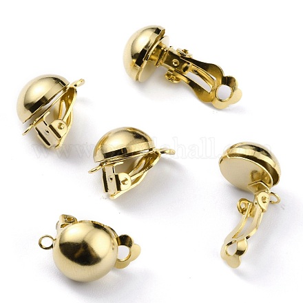 Brass Clip-on Earring Findings KK-O131-03G-A-1