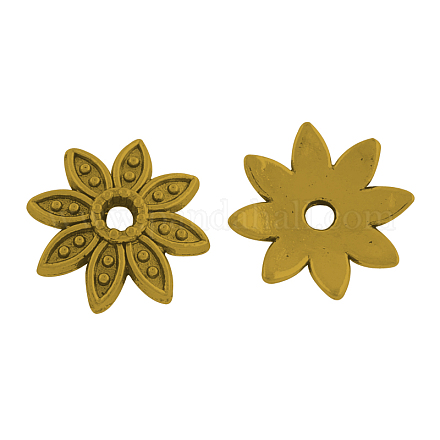 8 de estilo tibetano tapas de abalorios flor de la aleación -petal TIBEB-2347-AG-FF-1