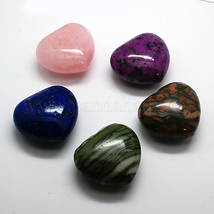 Heart Gemstone Beads Decorations G-G630-M-1