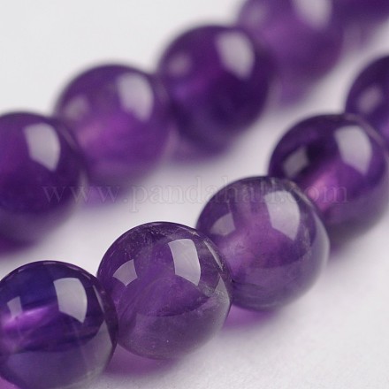 Améthyste naturelle brins de pierres précieuses perles rondes G-J333-01-4mm-1