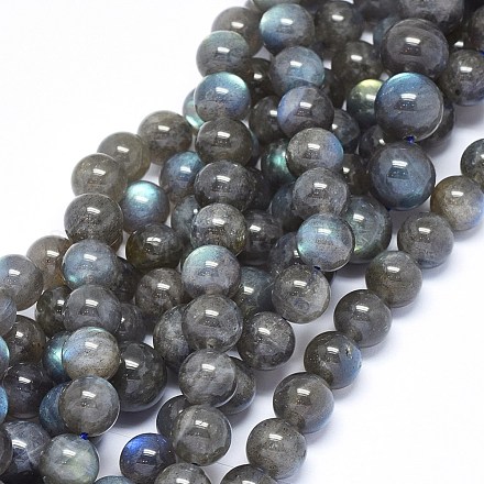 Natural Labradorite Beads Strands G-F602-04-8mm-1