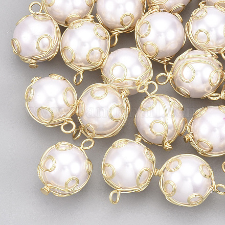 Colgantes de perlas de imitación de plástico abs KK-S348-383-1