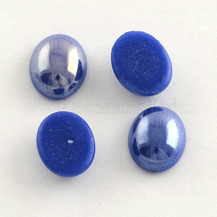 Pearlized Plated Opaque Glass Cabochons PORC-S804-6x8-21-1