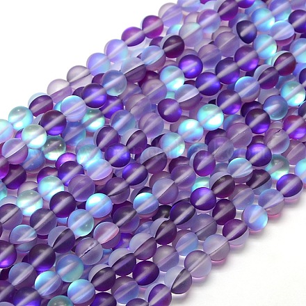 Synthetic Moonstone Beads Strands G-F142-10mm-11-1