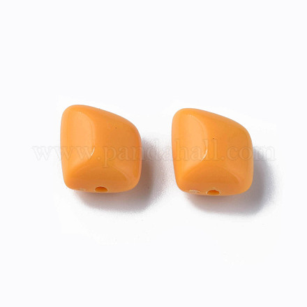 不透明なアクリルビーズ  ポリゴン  オレンジ  17.5x15.5x11mm  穴：2mm  約230個/500g MACR-S373-15A-A07-1